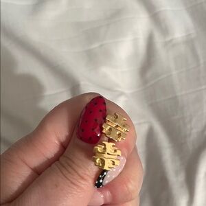 Tory Burch Gold Logo Earrings